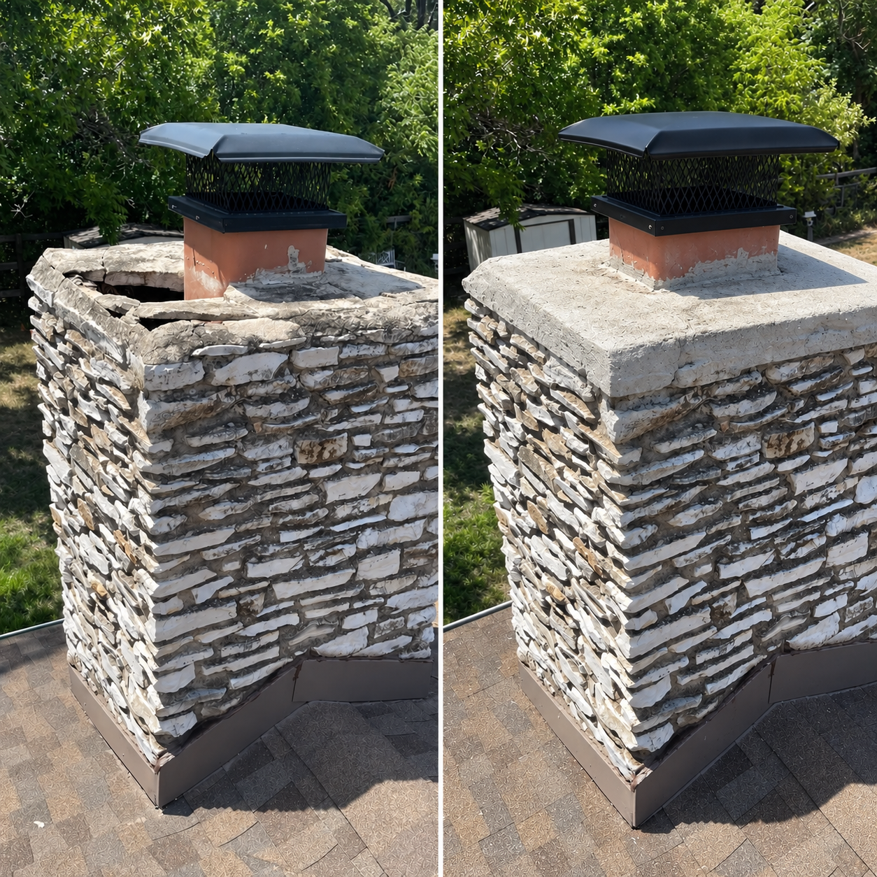 Chimney crown repair work